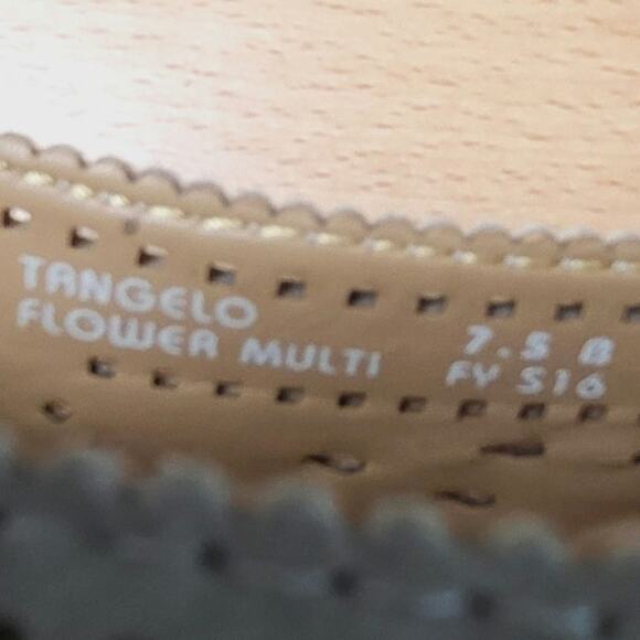 Earth Tangelo Flower Multi Laser Cut Slip-On Leather Sneakers Size 7.5 - Picture 11 of 12